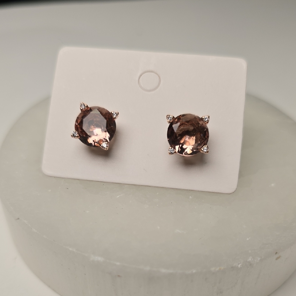 Elegant Brown Stud Earrings